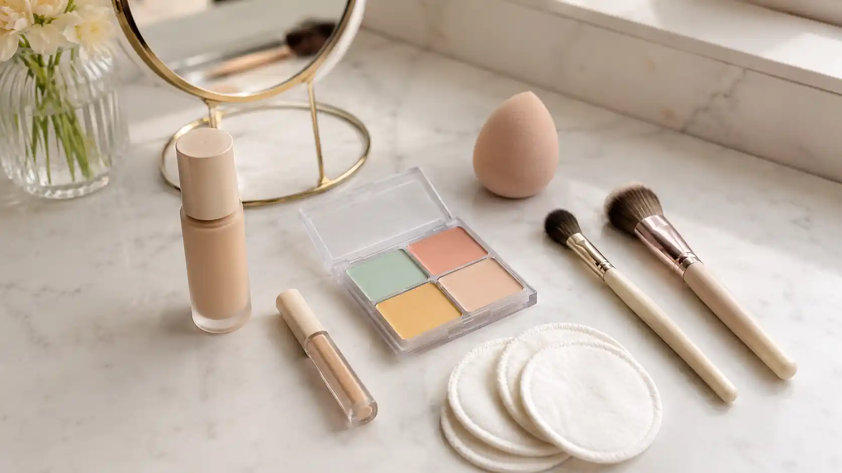 Palette de correcteurs couleur pour camoufler rougeurs, cernes et imperfections