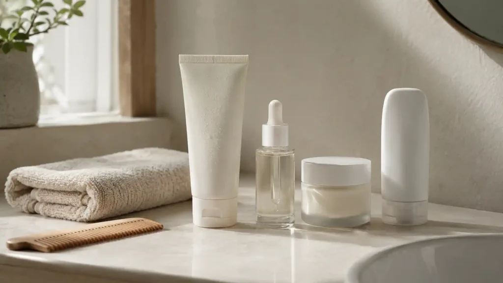 Routine beauté simple avec quelques soins visage essentiels
