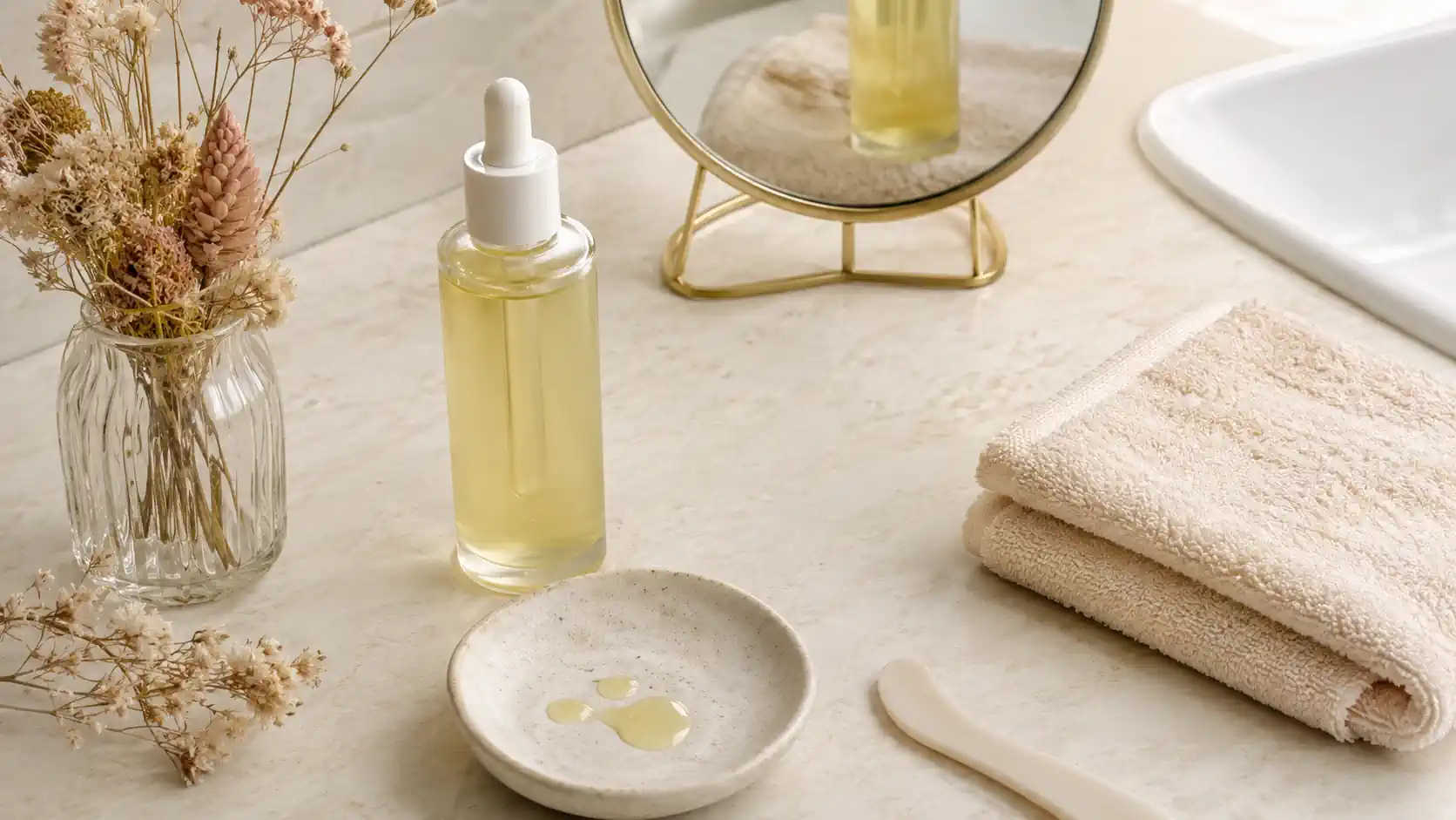 Flacon d’huile corporelle pour une routine anti-vergetures