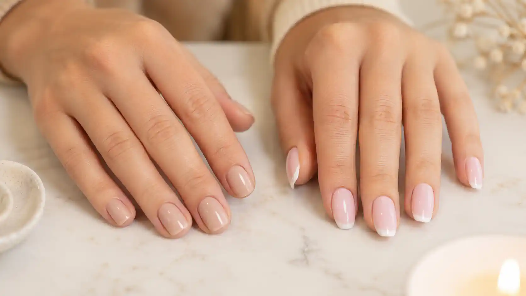 Comparaison entre des ongles en gel et un vernis semi-permanent