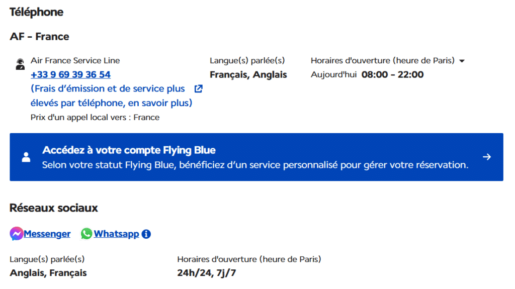 billet non émis air france contact